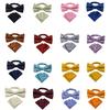 Floral Jacquard Adjustable Pre Tied Bows Tie and Pocket Square Set for Men Formal Wedding Party Prom Necktie Neckwear