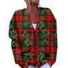 Women's Fashion Christmas Printed Long Sleeve Knitted Cardigan Button Down Jacket