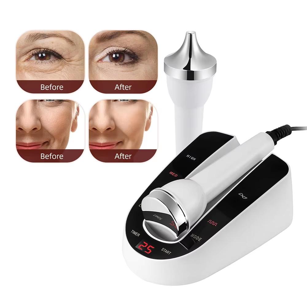 2-in-1 Ultrasonic Beauty Device 1MHz - CE Certified Wireless Facial & Eye Massager, 1800mAh for Wrinkle Reduction/Pore Cleansing/Skin Tightening
