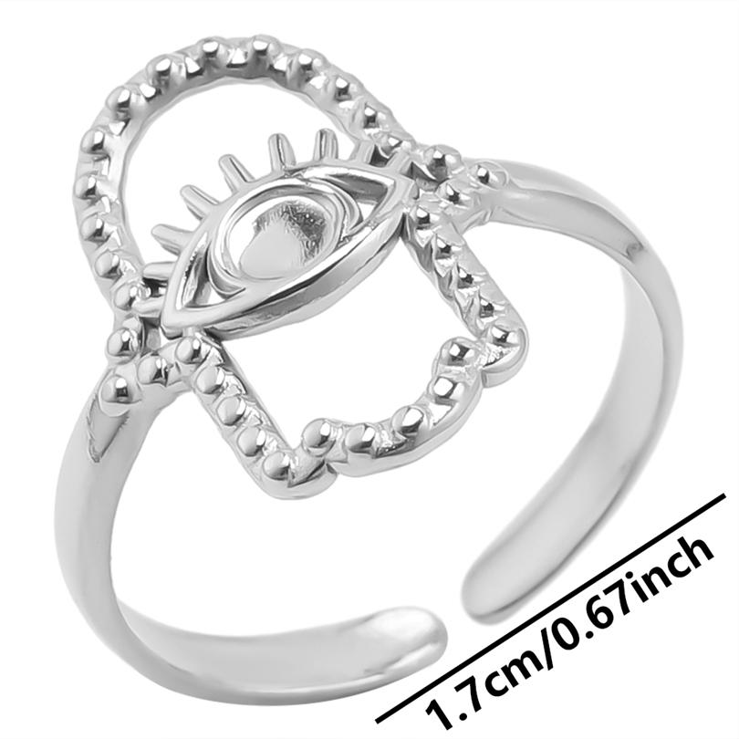 Punk Male Jewelry Mushroom Bone Moon Star Ring Stainless Steel Adjustable Rings For Women Men Accessories Leaf Finger Bague Gift