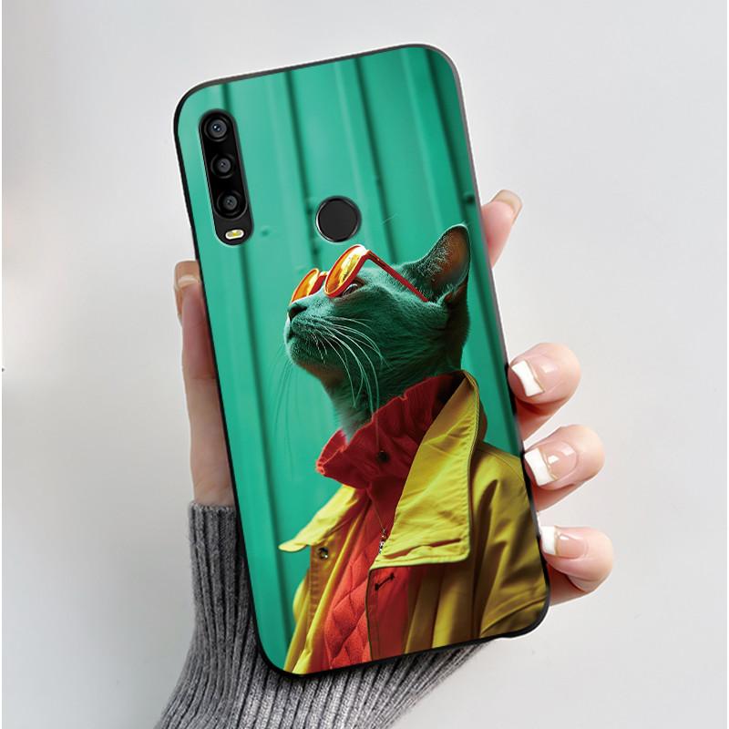 Casing For TCL L10 Pro Case Aesthetic Fashion Cute Cat Cartoon Pattern Shockproof Soft Silicone Back Cover Black TPU Phone Case