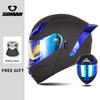 Full Face Racing Helmets Winter Warm Double Visor Flip Up Motorcycle Helmets Motorbike DOT Approved Modular Helmet