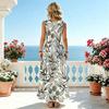Floral Sleeveless Loose Maxi Dress Lightweight,Urban Casual,Beach Vacation Style,Elegant for Summer Gatherings,Casual Outings & Spring-Fall Layering
