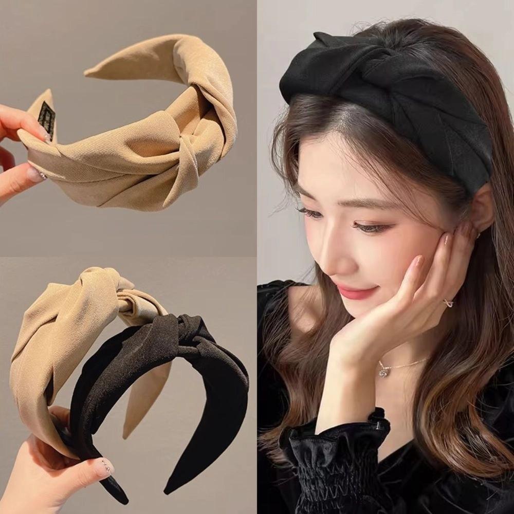Sweet Bow Hair Claw Wide Side Braided Headband Fashion Hair Band  Girls Accessories