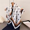 Polka Dot Style Herringbone Pattern Cotton And Linen Small Square Scarf Silk Scarf Imitation Velvet Headscarf Shawl Sun Protection Scarf Women'S Scarf