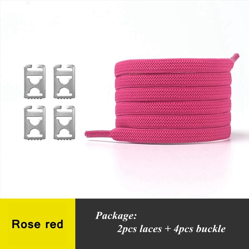 No Tie Shoelaces with Elastic and Stainless Steel Anchors Flat Shoe Laces For Sneakers Tieless Shoelace For All Adult Kid Shoes