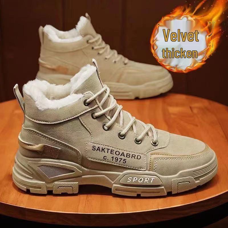 

Чоловічі водонепроникні черевики-мартін з високим верхом - Теплі, нековзні, на бавовняній підкладці снігові черевики для весняного робочого одягу 39