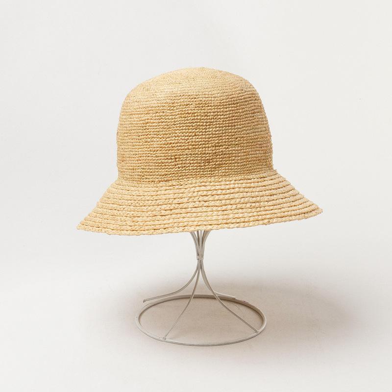 Spring Summer New Natural Raffia Handmade Fashion Fisherman Bucket Hat For Women Outdoor Sports Sun Hat Basin Hat Harajuku K Pop