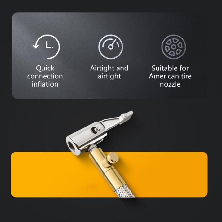 Tire Inflator Hose Bike Tire Air Inflatable Pump Extension Tube Chuck Connector