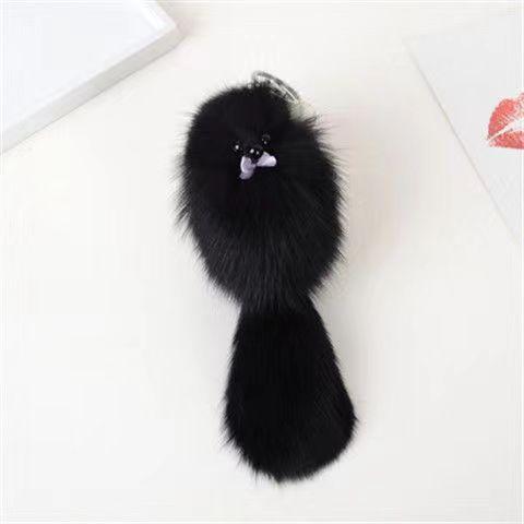 Cute Fox Car Keychain Pendant Plush Fur Doll Bag Hanging Decoration Gift