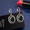 HuiSept Women Earrings 925 Silver Jewelry with Emerald Ruby Gemstone Drop Earrings Accessories for Wedding Party Promise Gifts