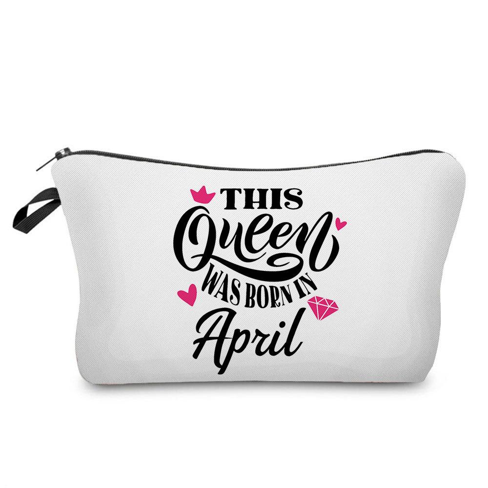 

Women English Crown Print Cosmetic Bag Toiletries Organize Travel Storage Case 6767