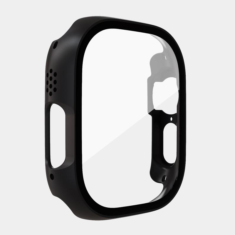 Glass+case For Apple Watch Ultra/Ultra 2 49mm Strap Smartwatch PC Bumper+Screen Protector Tempered Cover for Iwatch Series Ultra