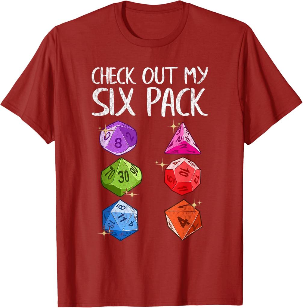 Check Out My Six Pack Gaming Dice Joke Funny Gamer Gift TShirt Unisex Summer Streetwear Tops Funny Shirt Ropa Hombre
