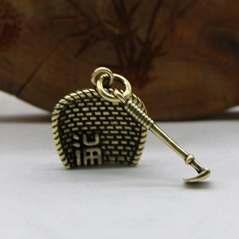 

Латунный совок мотыга брелок для ключей автомобиля кулон для энтузиаста фэн-шуй ретро кулон для сумки