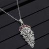 Vintage Punk Style Color Inlaid Zircon Carved Pattern Pendant Necklace, Women's Personalized Trendy Holiday Accessory Gift