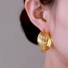Retro Hong Kong-Style Metal Ear Hoops: Trendy French-Influenced Earrings for Women
