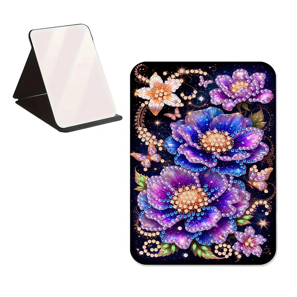 Arte com Diamantes DIY Espelho de Cristal Brilhante Forma Especial Strass Espelho de Maquiagem Espelho de Mesa para Viagem ao Ar Livre Caminhada Piquenique