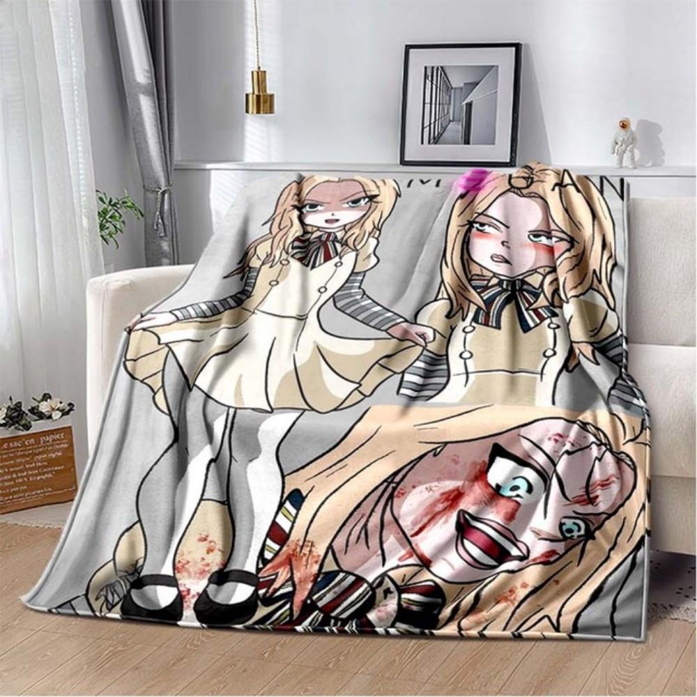 2023 M3GAN Horror Movie Throw Blanket Mysterious Character Soft Plush Fleece Lightweight Couch Bed Funny Halloween Friend Gift