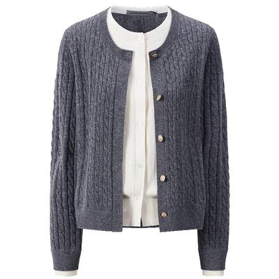 Cardigan Tricotado GIOVANNI VALENTINO Feminino 100% Lã com Efeito Duas Peças