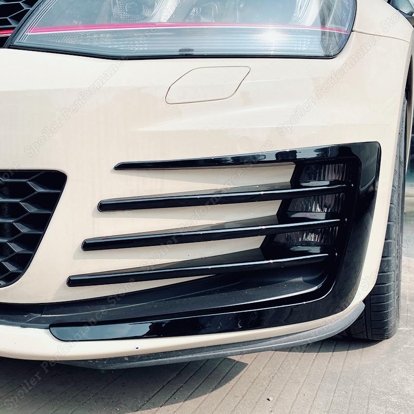 For Golf 7 MK7 VII GTI GTD Front Bumper Canard Flare Mods Fin Splitter Wind Knife 2012-2017 Clubsport Custom Body Kit Black New