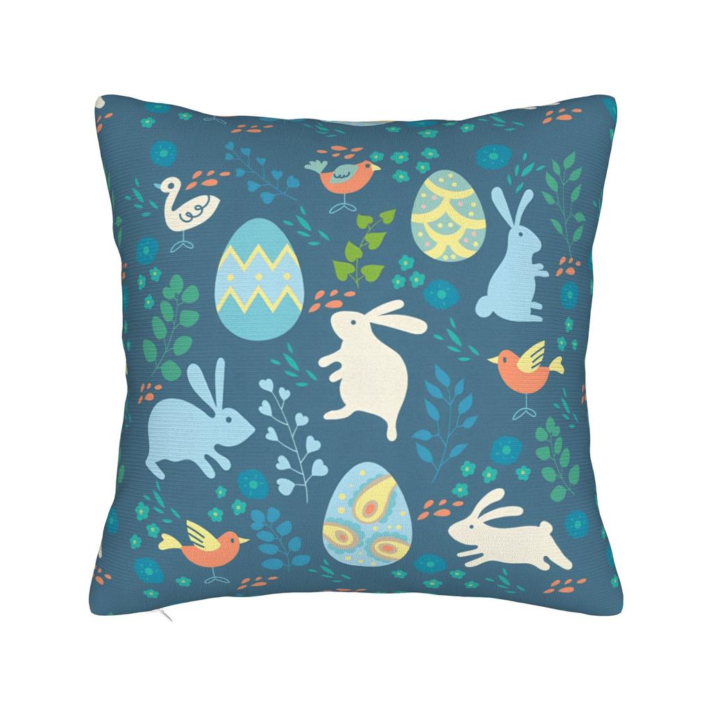 Easter Eggs Holiday Square Pillow Case Polyester Throw Pillow   Custom Pillowcover Home Decor
