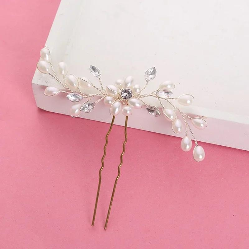 Bridal Hair Accessories Crystal Pearls Wedding Hair Clips Jewelry Handmade Crafts