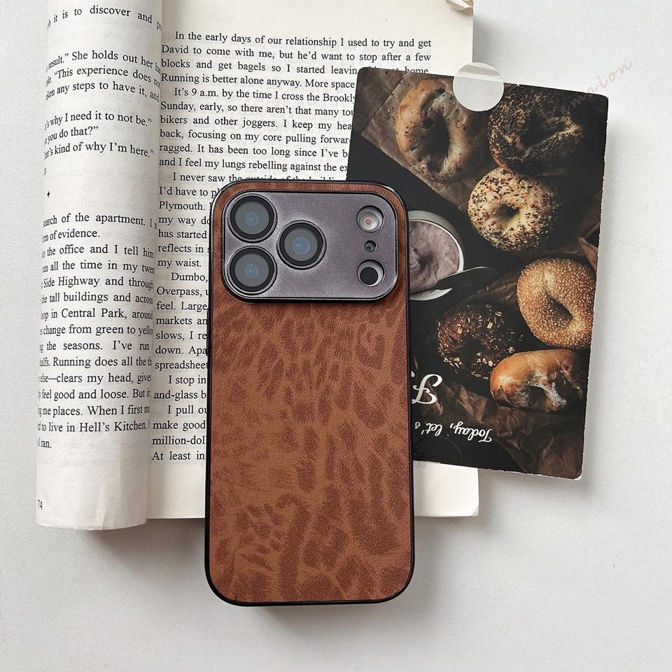

Leopard Learther Case for iPhone 17 Air 16 14 11 13 12 15 Pro Max 15 16 14 Plus Metal Plating Protector Hard Cover For iPhone 12Pro
