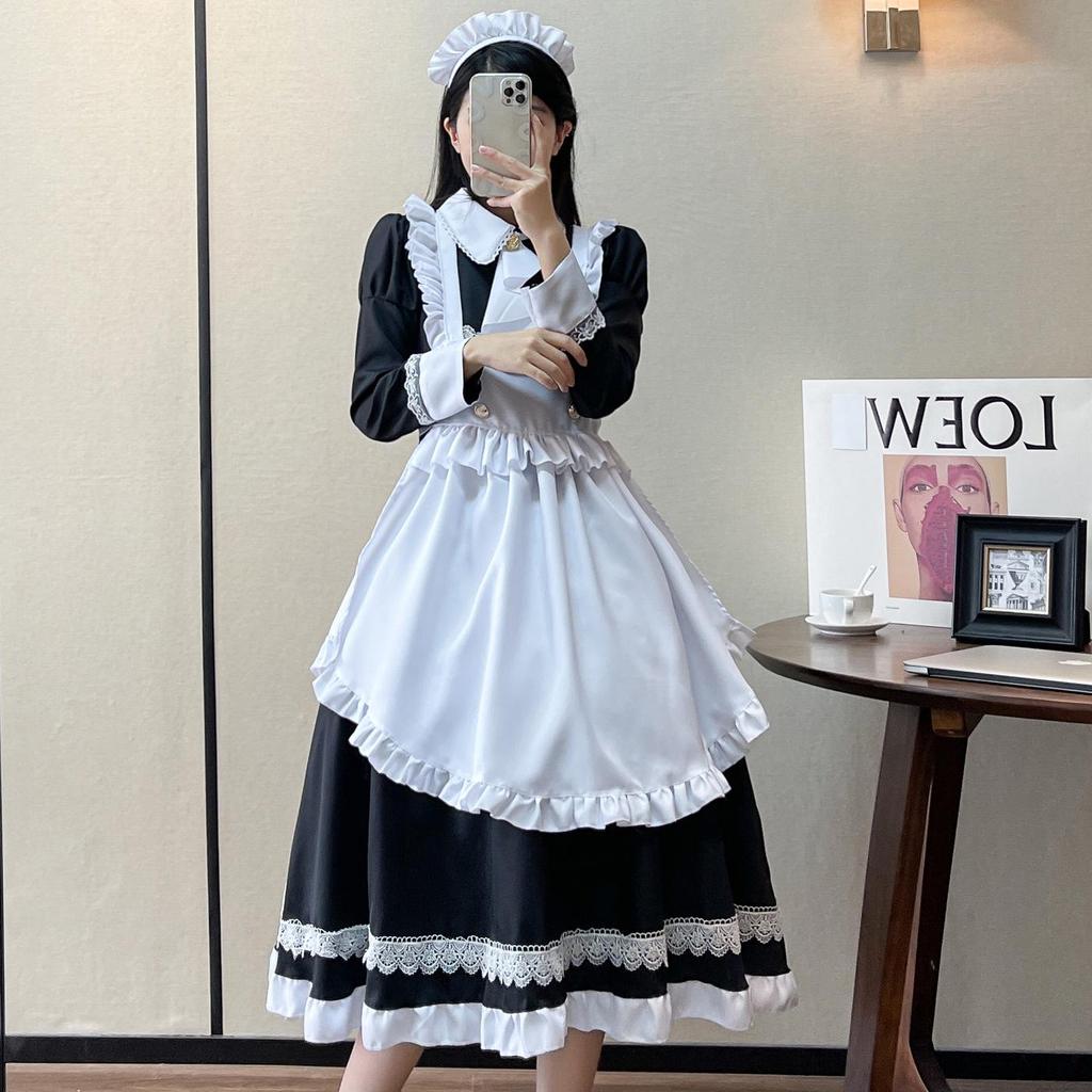 Britische Langarm Lolita Dienstmädchen Cosplay Kostüm - Niedliches Anime Outfit