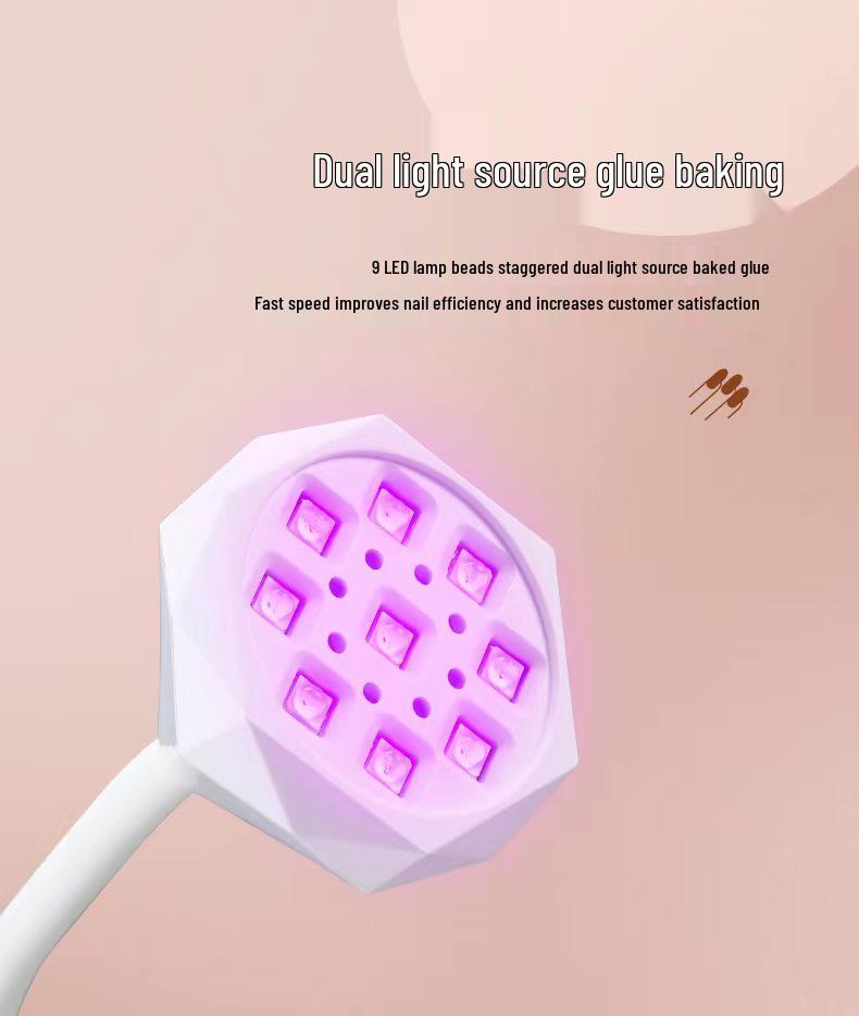 Portable Rechargeable 36W Nail Lamp - Quick Dry Lotus Lamp for Adhesive Nail Tips
