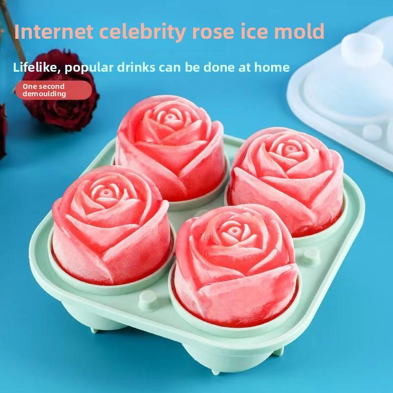 

Силиконовая форма для льда в виде шара для виски с розой - Идеально подходит для домашних кубиков льда и коктейлей Small зелёный