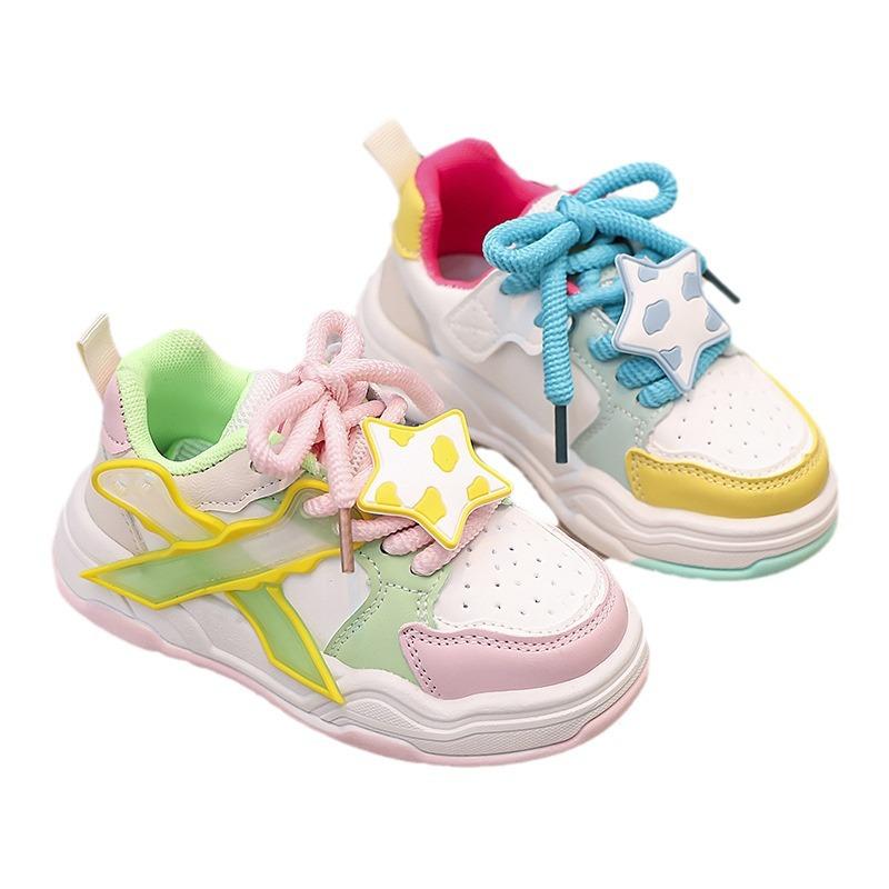 Kids Multicolor Star Decor Casual Thick Sole Sneakers 25 разноцветный