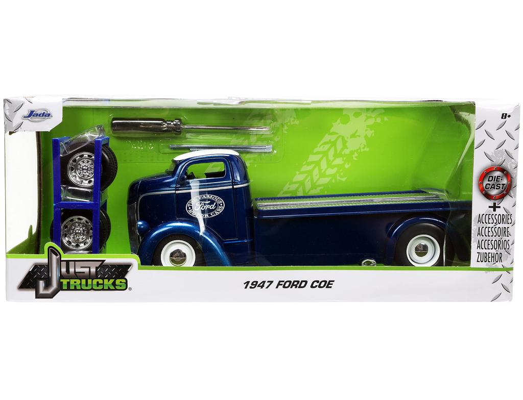 JADATOYS JUST TRUCKS WHEELS 1947 FORD COE PLOŠINOVÝ MINIautíčko 124 s nosičem a
