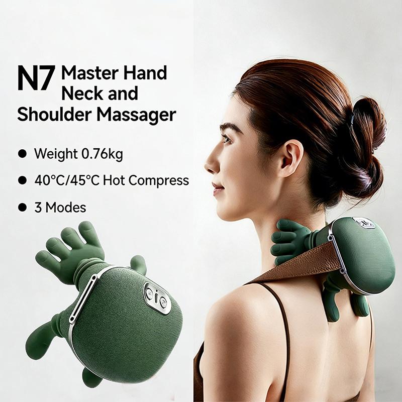 Bionischer Finger Kabelloser Nackenmassagegerät Tiefengewebekneten Schulter Nackenmuskel Entspannungsgerät für Auto Reisen