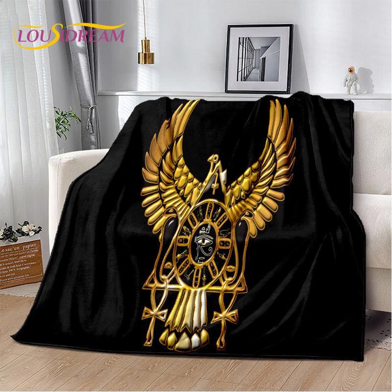 3D Egyptian Mythology Pharaoh Hieroglyphics Soft Plush Blanket,Flannel Blanket Throw Blanket for Living Room Bedroom Sofa Picnic