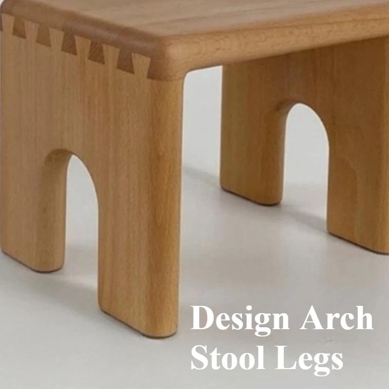 Nordic Ottomans Solid Wood Morden Stools Portable Mini Stool Children Interior Bedroom Ottomans Furniture for Living Room