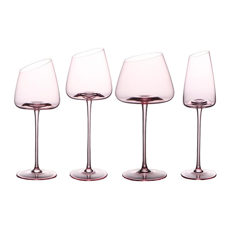 Hand-blown Make Red Wine Glass Simple Glass Transparent Champagne Wine Household Large-bellied High-footed Cup Drinking Utensil