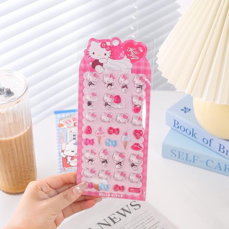 Anime Sanrio Hello Kitty Kuromi Stickers Cinnamoroll My Melody Cartoon Mobile Creative Decoration Sticker Girl Birthday Gift 3D Kid Friendly