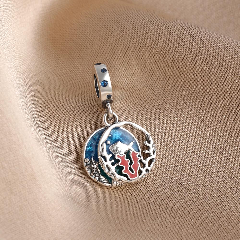 925 Silver Luck koi fish Pendant goldfish Blessing Charms mermaid Bead Fit Exquisite Bracelets DIY Jewelry Women Accessories Gift