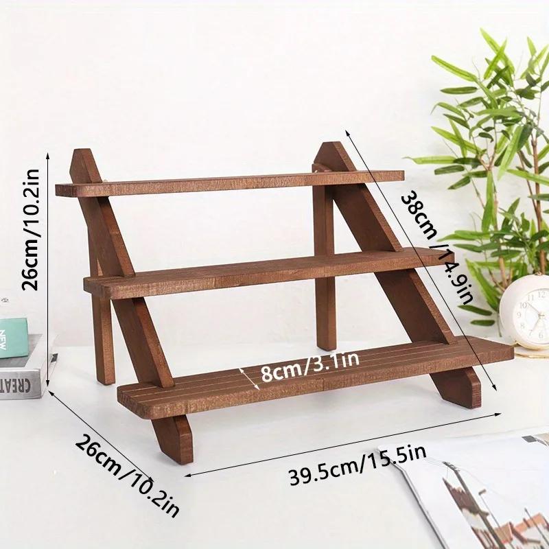 A Versatile Antique Wooden Display Stand: Suitable for Jewelry, Desserts, Etc. - Suitable for Home and Shop Use