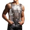 Metallic Mirror Tile Body Jewelry Top Open Grid Styling Accent for Festival Party Clubwear and Stage Styling Looks