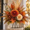 Indoor Outdoor Fall Garden Accents Autumn Harvest Artificial Flowers, Thanksgiving Floral Arrangement, UV Resistant Faux Flowers Theme Landscaping