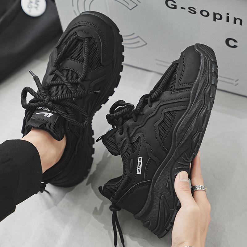 Warrior Black Knight Classic Retro Versatile Fashion Trend Thick Sole Shock Absorption Increased Height Breathable Low-Top Dad Shoes WXY(S)-3806N04