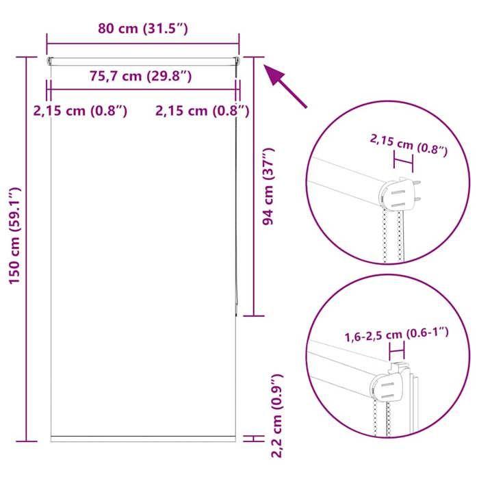 VidaXL Store enrouleur occultant largeur du tissu 75,7 cm polyester, store de jour et de nuit, store de cuisine, store 4011904