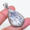Natural Dendrite Opal Gemstone 925 Sterling Silver Jewelry Pendant 1.85" AP-14833