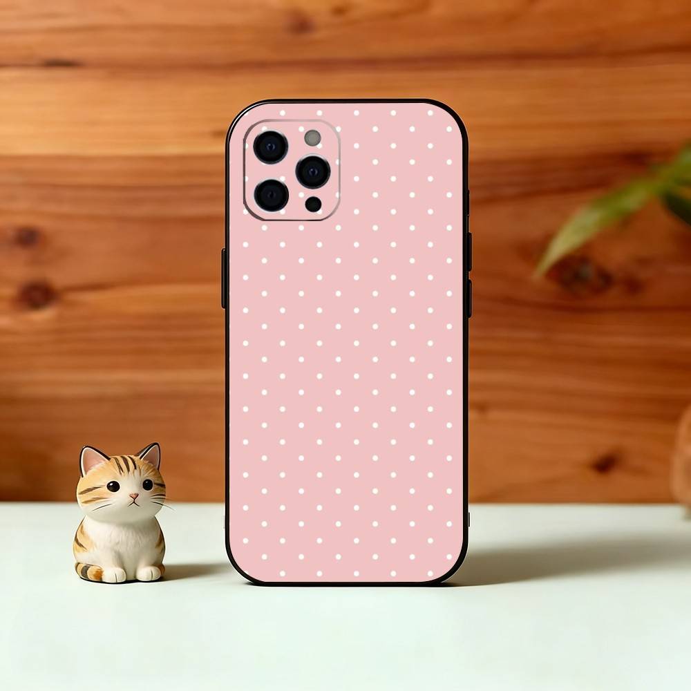 Klassische Polka Dot Handyhülle Für iPhone 17,16,15,14,13,12,11 Plus,Pro Max,XS,Weiche Silikon Schwarz Hülle