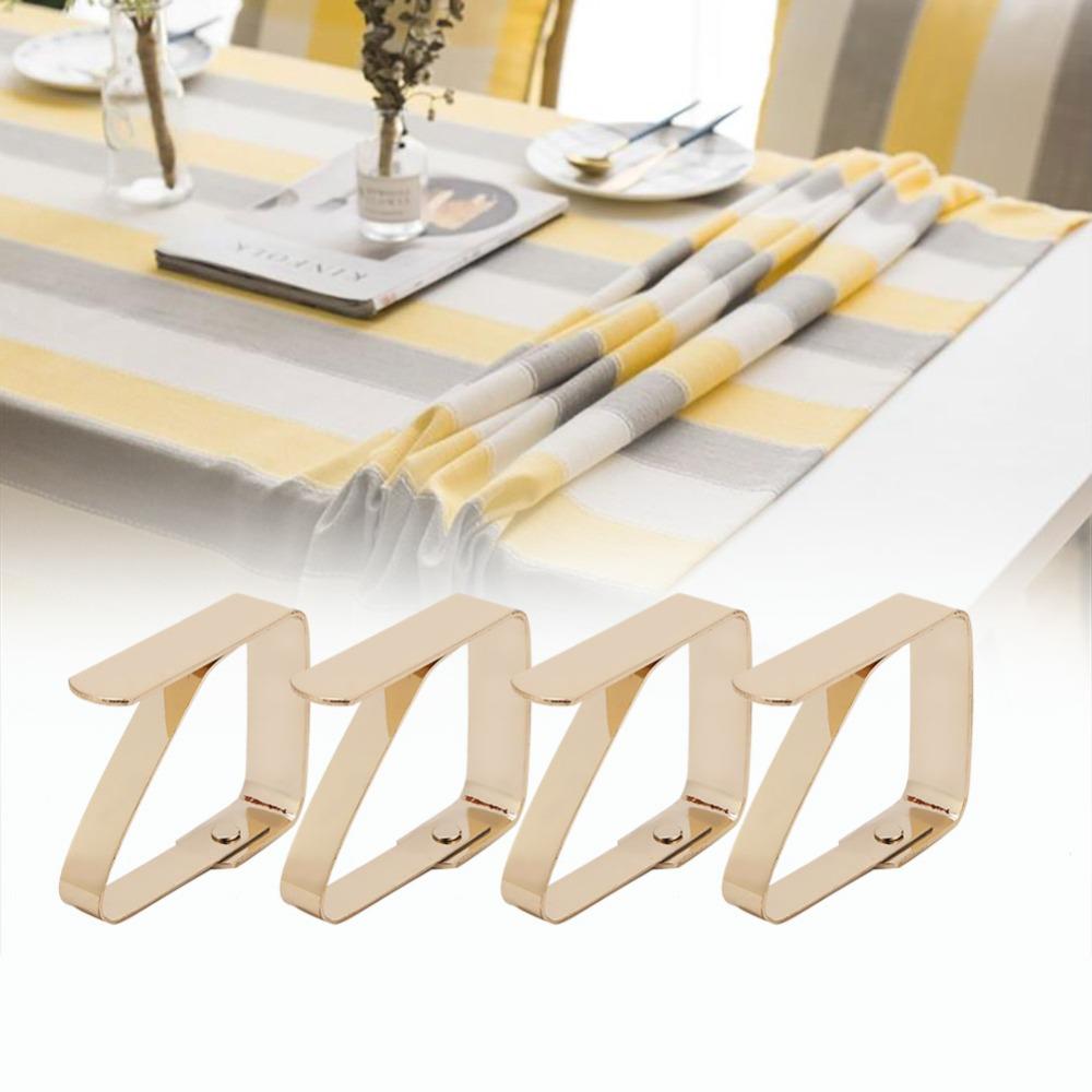 4 PCS Thickened Design Tablecloth Clips Stainless Steel Table Cover Holders Home Kitchen