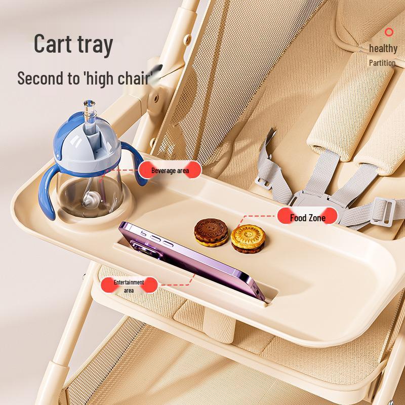Lightweight & Portable Baby Stroller: Reclining, Four-Wheel for Ages 0-5