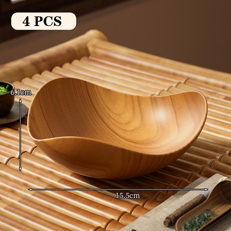 

4/8PCS Wood Grain Plastic Bowl Set – Food Grade, Multipurpose for Salad,Fruit&Candy,Perfect for Party Gathering&Table Supplies