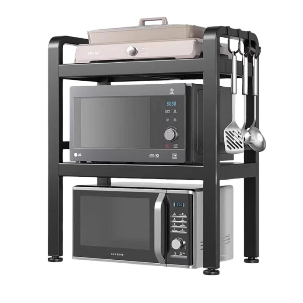 Hushålls Multifunktionellt Bredd- och Höjdjusterbart Förvaringsställ Kök Rostfritt och Tjockt Runt Smidigt Stabilt Förvaringsställ